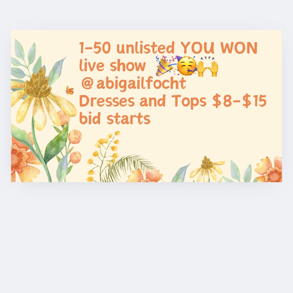 🚨🚨 1-50 unlisted items YOU WON tops  and dresses show  @abigailfocht